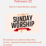 Sunday Worship March 1st