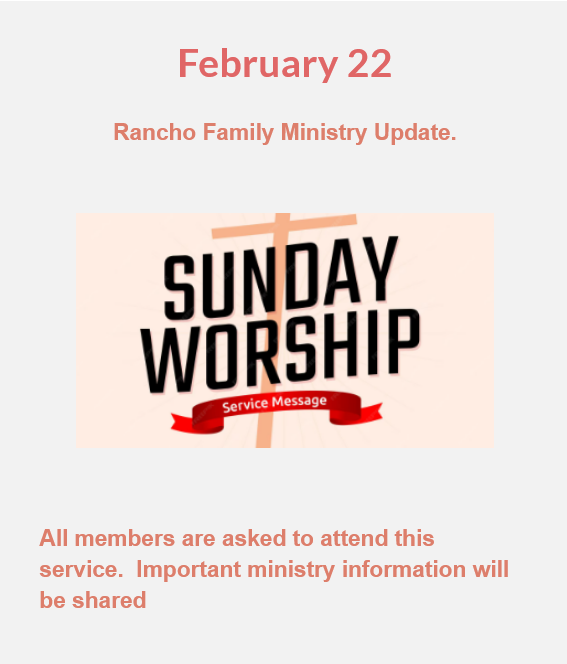 Sunday Worship March 1st